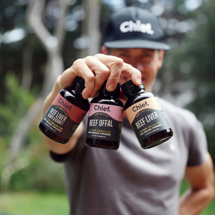 CHIEF NUTRITION Organic Beef Liver Heart & Kidney 120 Capsules