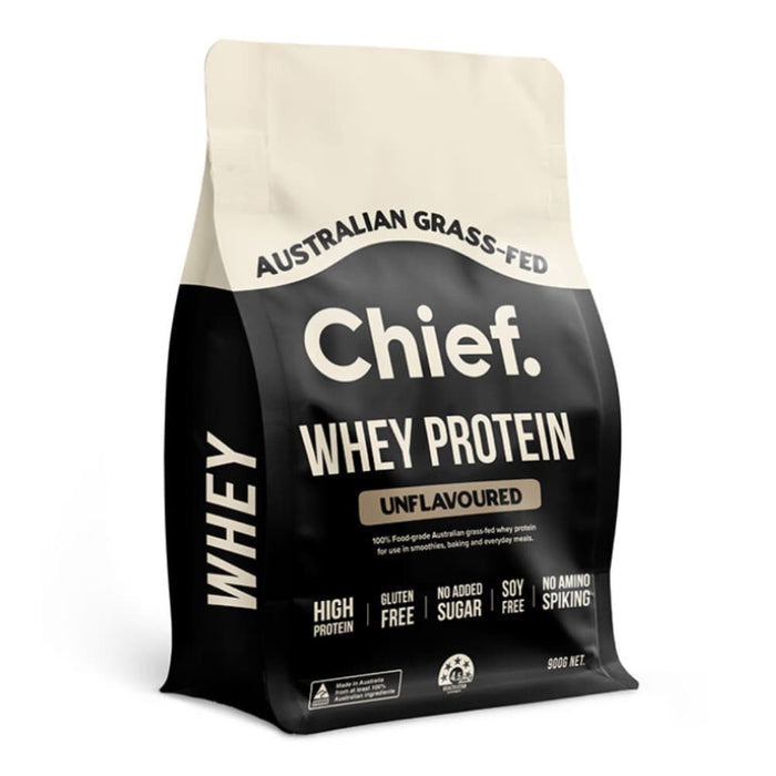 Bag of Chief Whey Protein on a white background