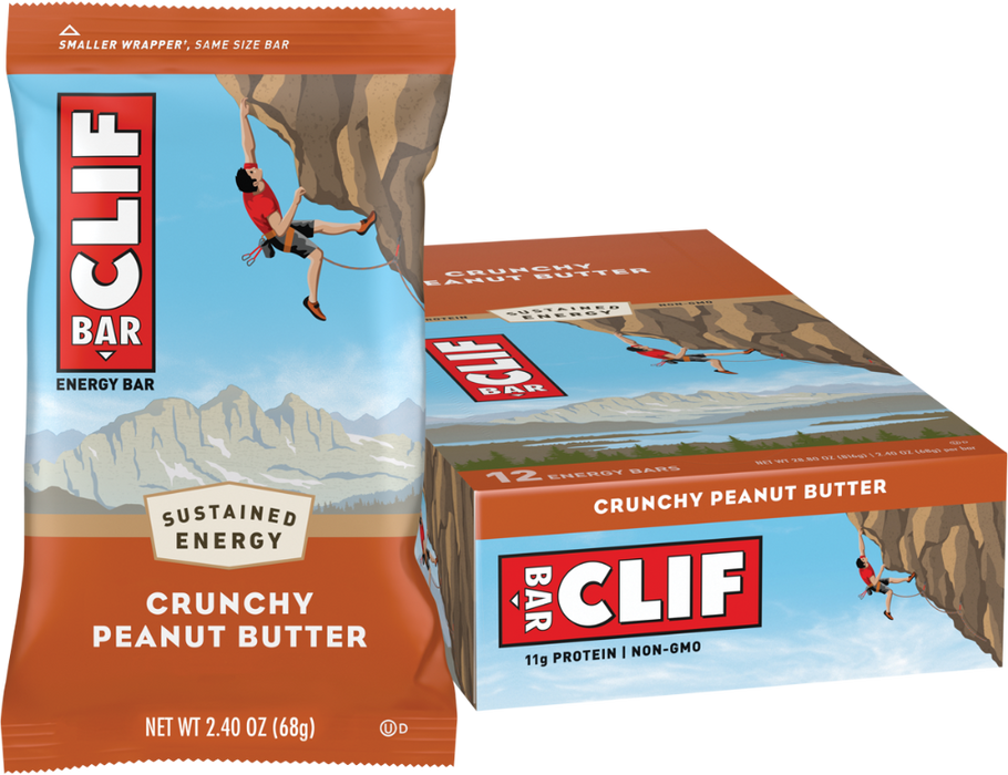 CLIF Organic Peanut Butter Energy Bar Crunchy Box of 12