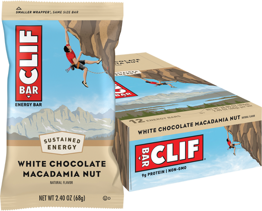 CLIF White Chocolate Macadamia Organic Energy Bar Box of 12
