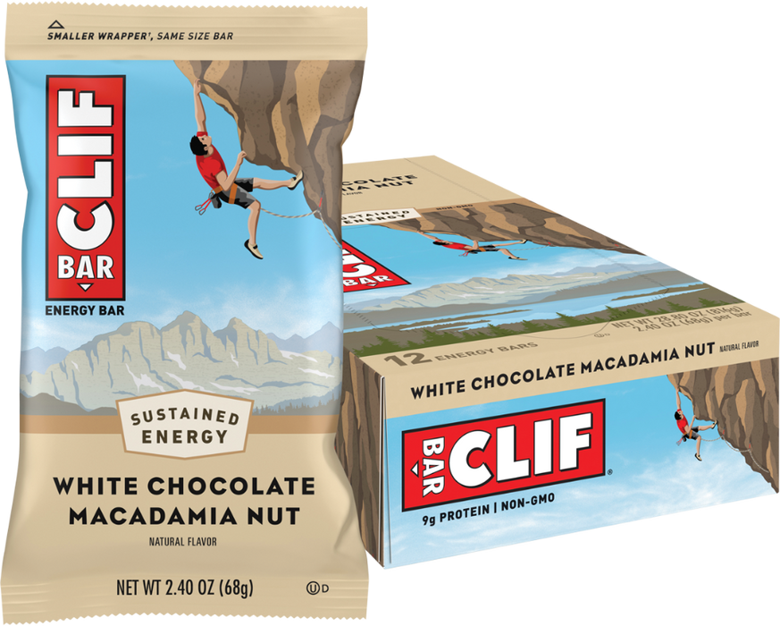 CLIF White Chocolate Macadamia Organic Energy Bar Box of 12