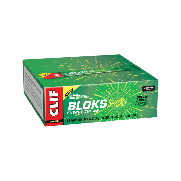 CLIF Bloks Energy Chews Sour Green Apple 18x60g