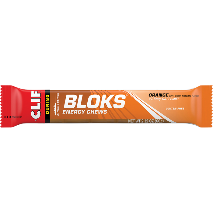 CLIF - Organic Energy Shot Bloks - Orange w 25mg Caffeine Box of 18