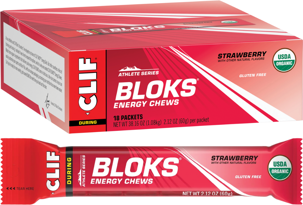 CLIF - Organic Energy Shot Bloks - Strawberry - Box of 18