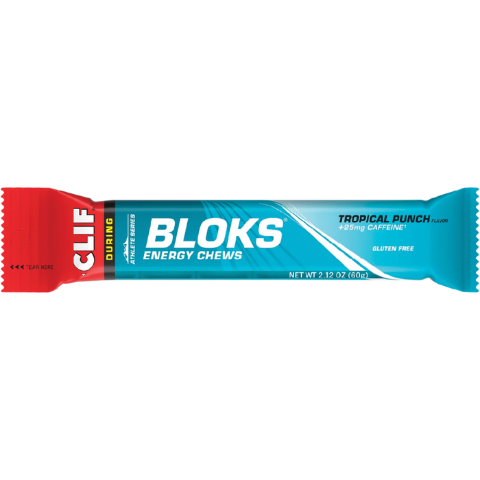 CLIF Bloks Energy Chews Tropical Punch 25mg Caffeine 18x60g