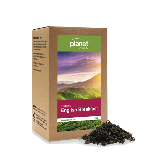 PLANET ORGANIC English Breakfast Herbal Loose Leaf Tea (Refill) 125g packaging