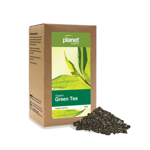 PLANET ORGANIC Green Tea Herbal Loose Leaf Tea (Refill) 125g packaging