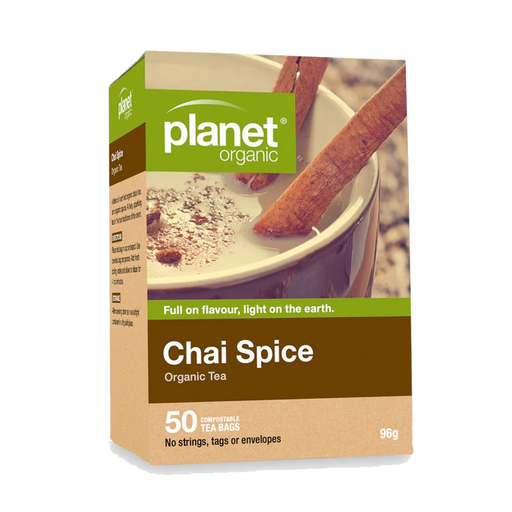 PLANET ORGANIC Chai Spice Herbal Tea 50 Bags packaging
