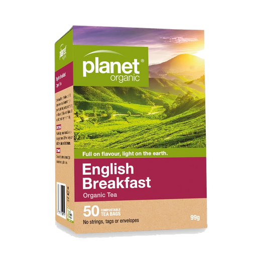 PLANET ORGANIC English Breakfast Herbal Tea 50 Bags packaging
