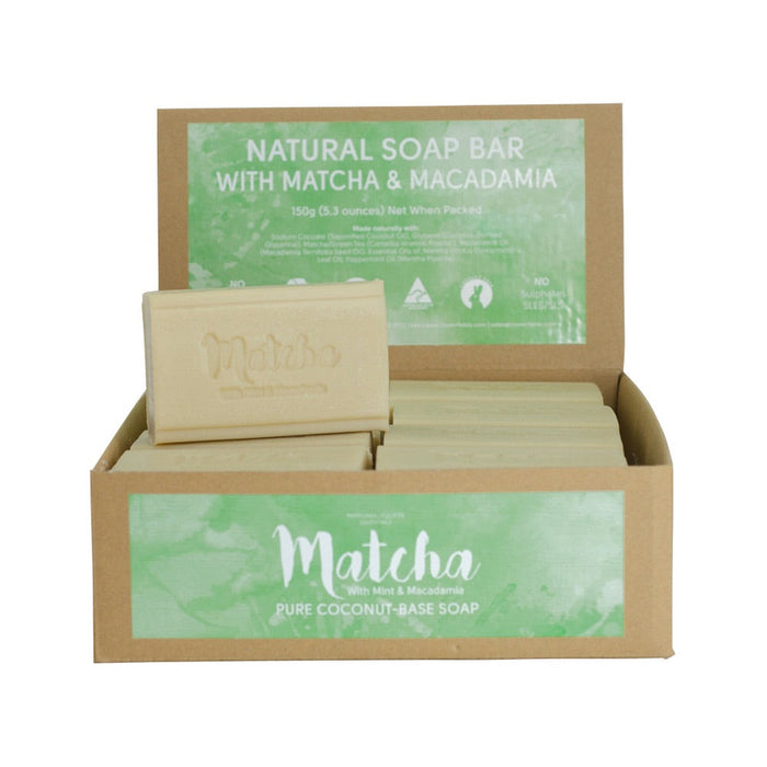 CLOVER FIELDS Natures Gifts Essentials Matcha with Mint & Macadamia Coconut Oil Coconut-Base Soap 150g 16x
