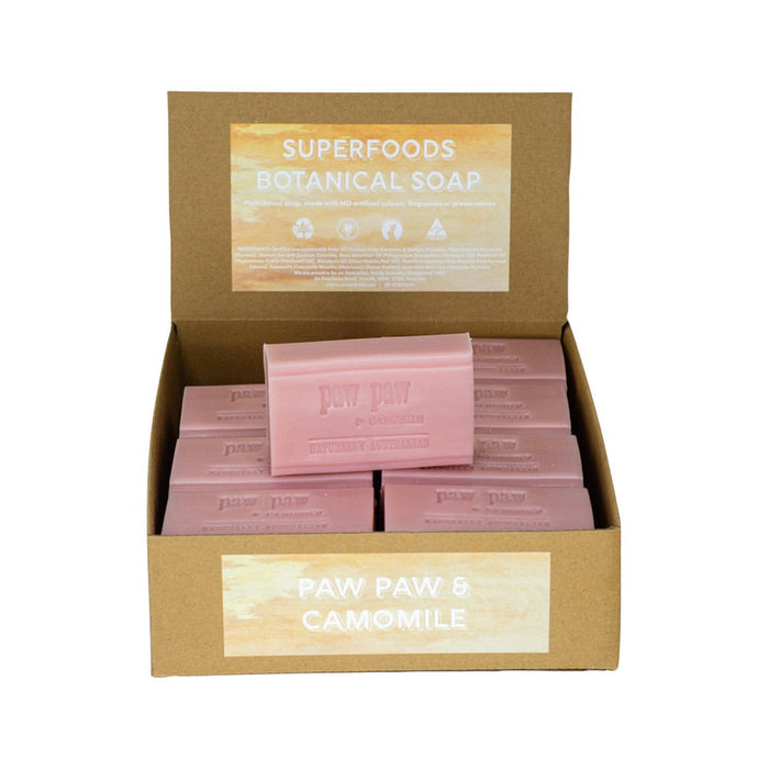 CLOVER FIELDS Superfood Botanical Paw Paw & Camomile Soap 150g 16x