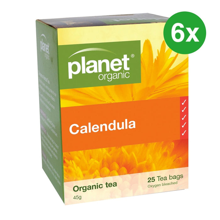 PLANET ORGANIC Herbal Tea Calendula 25 Bags 6 Packs