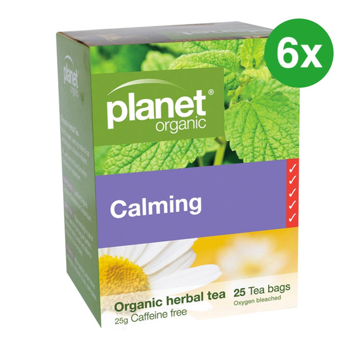 PLANET ORGANIC Calming Herbal Tea 25 Bags 6 Boxes