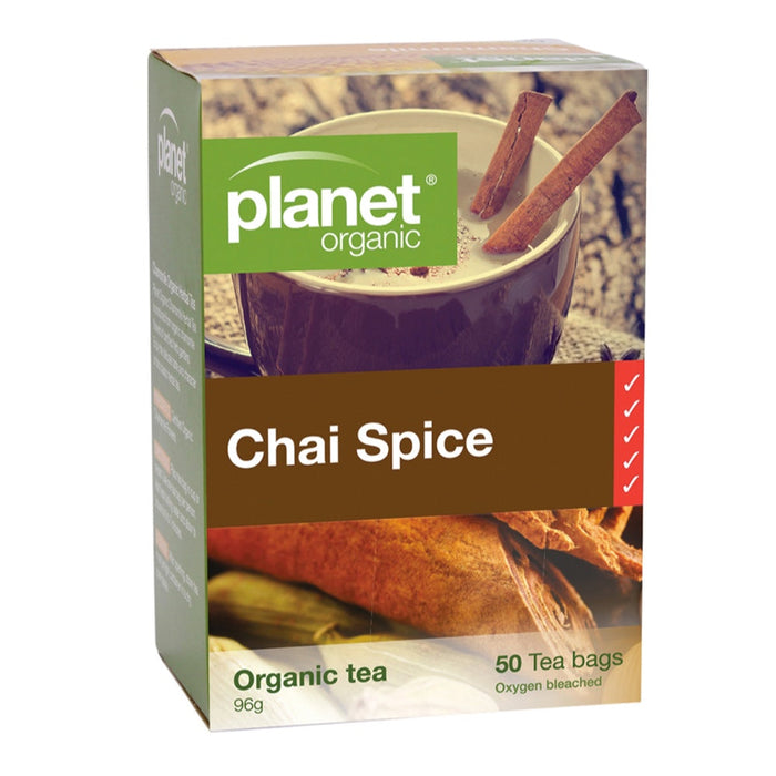 PLANET ORGANIC Chai Spice Herbal Tea 50 Bags 1 Box