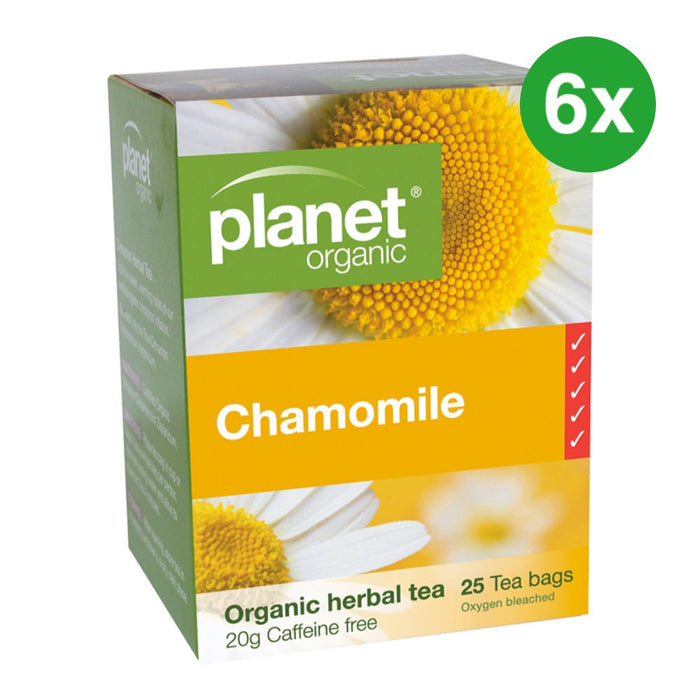 PLANET ORGANIC Chamomile Herbal Tea 25 Bags 6 Boxes