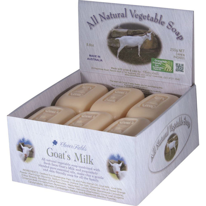 CLOVER FIELDS Goat's Milk Soap 250g Box of 12 Bars