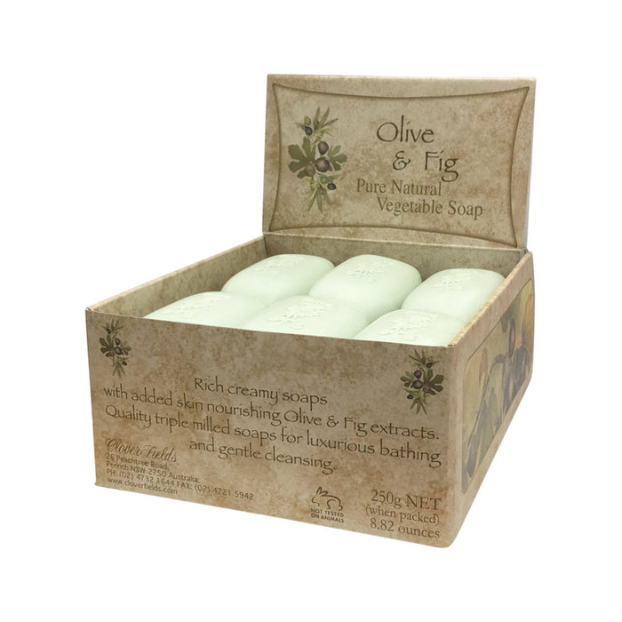 CLOVER FIELDS Olive and Fig Soap Box of 12 Bars