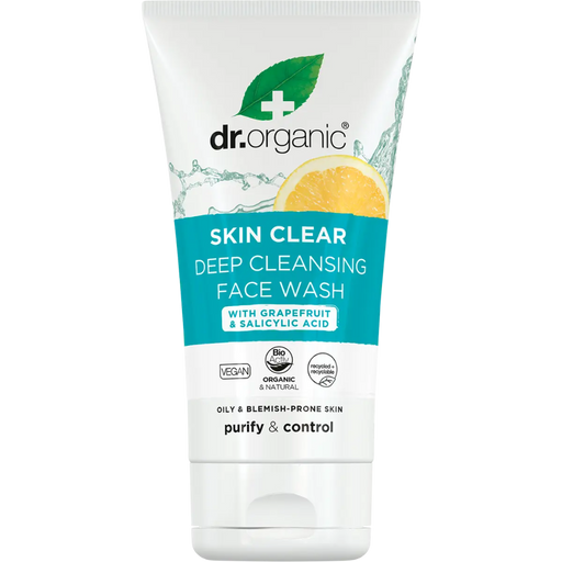 DR ORGANIC Face Wash Deep Pore Cleansing Skin Clear Tea Tree 125ml