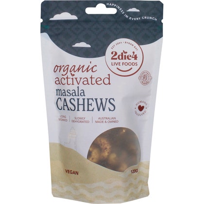 2DIE4 LIVE FOODS Activated Organic Masala Cashews 120g