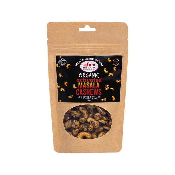 2DIE4 LIVE FOODS Activated Organic Masala Cashews 120g