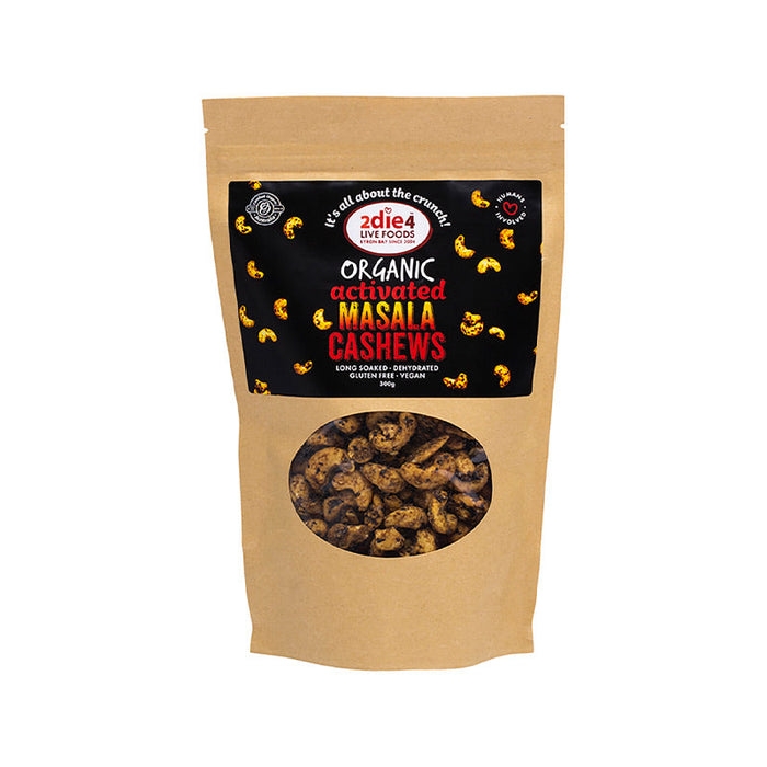 2DIE4 LIVE FOODS Activated Organic Masala Cashews 300g