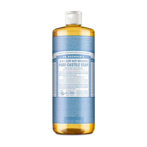 DR. BRONNERS Pure-Castile Soap Liquid (Hemp 18-in-1) Unscented (Baby) 946ml