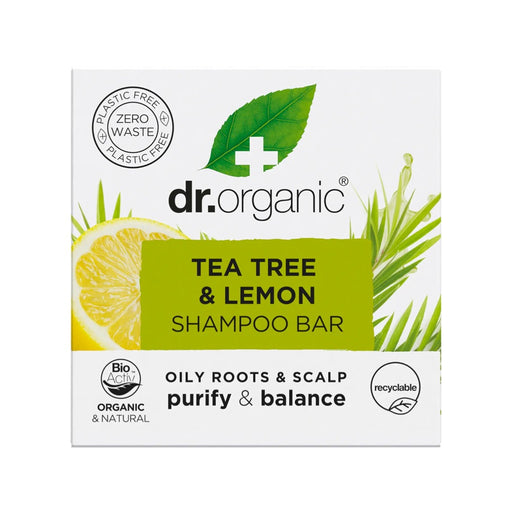 DR ORGANIC Shampoo Bar Tea Tree & Lemon Oily Roots & Scalp 75g
