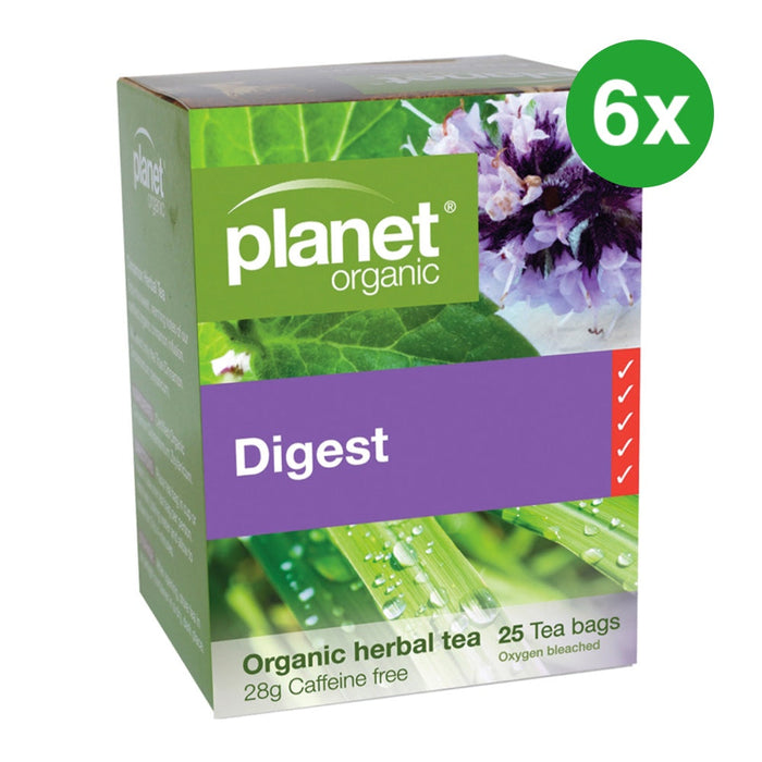 PLANET ORGANIC Digest Herbal Tea 25 Bags 6 Boxes (Extra 5% Off)