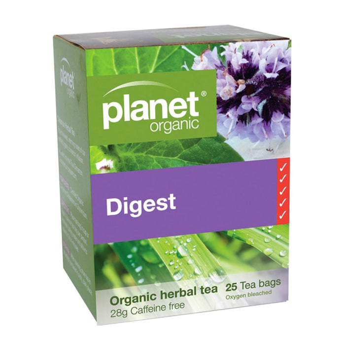 PLANET ORGANIC Digest Herbal Tea 25 Bags 1 Box