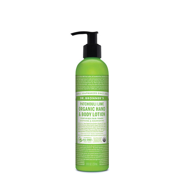 DR BRONNER'S Organic Hand & Body Lotion 237ml Patchouli Lime