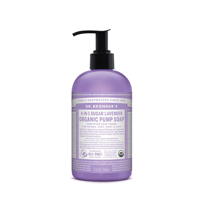 DR BRONNER'S Organic Lavender Pump Soap Sugar 4-in-1 355ml