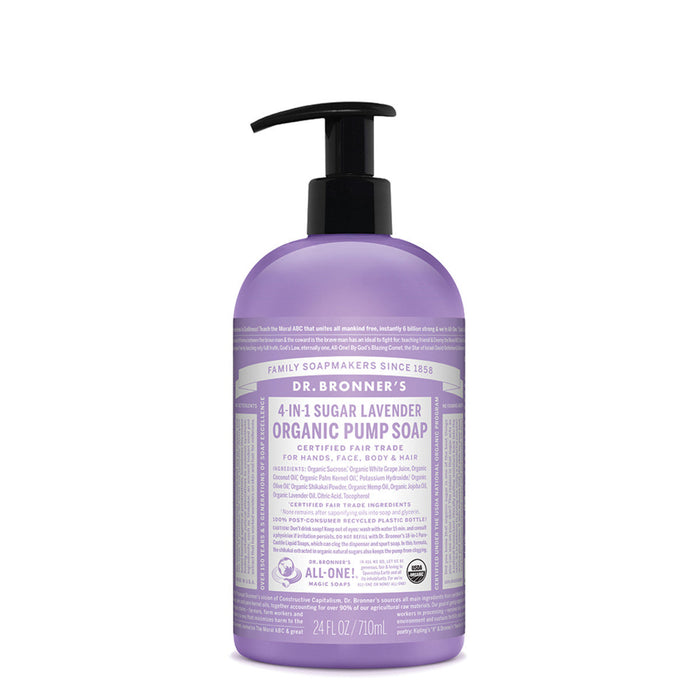 DR BRONNER'S Organic Lavender Pump Soap Sugar 4-in-1 710ml
