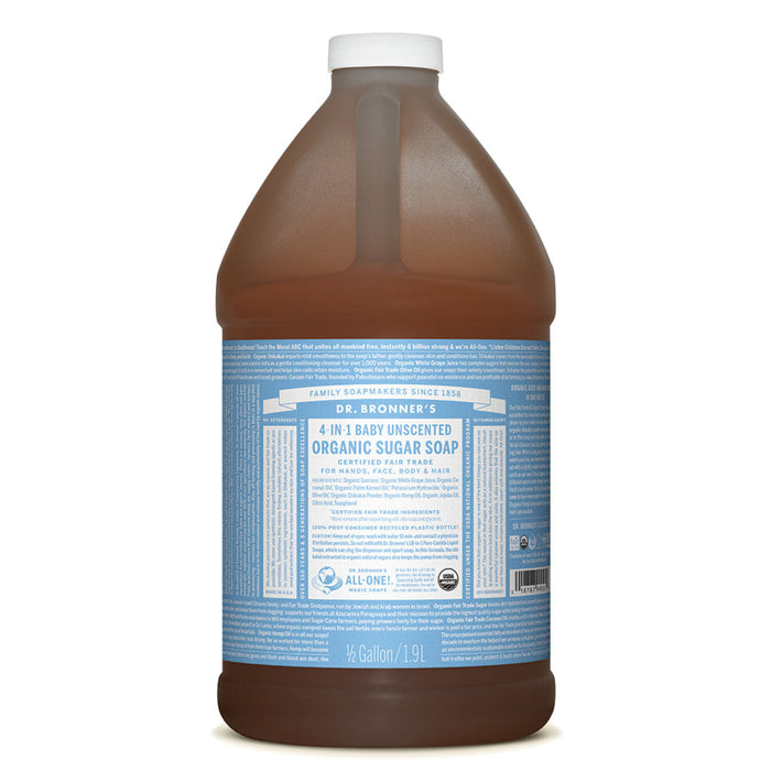 DR BRONNER'S Organic Pump Soap Refill Sugar 4-in-1 1.9L Baby Unscented