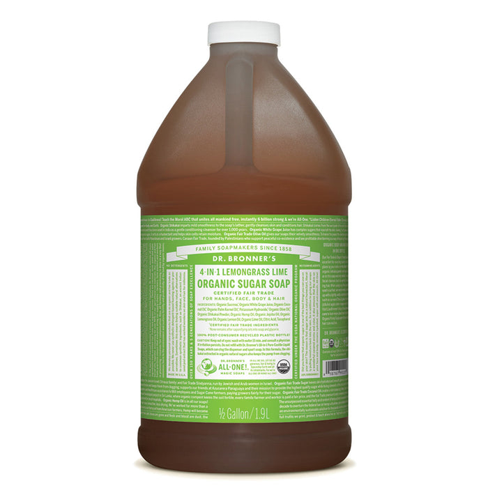 DR BRONNER'S Organic Pump Soap Refill Sugar 4-in-1 1.9L Peppermint