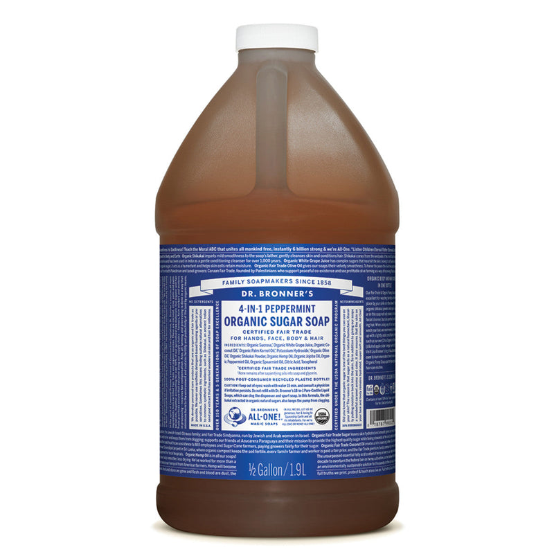 DR BRONNER'S Organic Pump Soap Refill Sugar 4-in-1 1.9L Peppermint