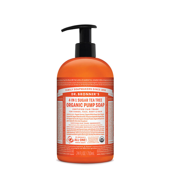 DR BRONNER'S Organic Tea Tree Pump Soap Sugar 4-in-1 710ml