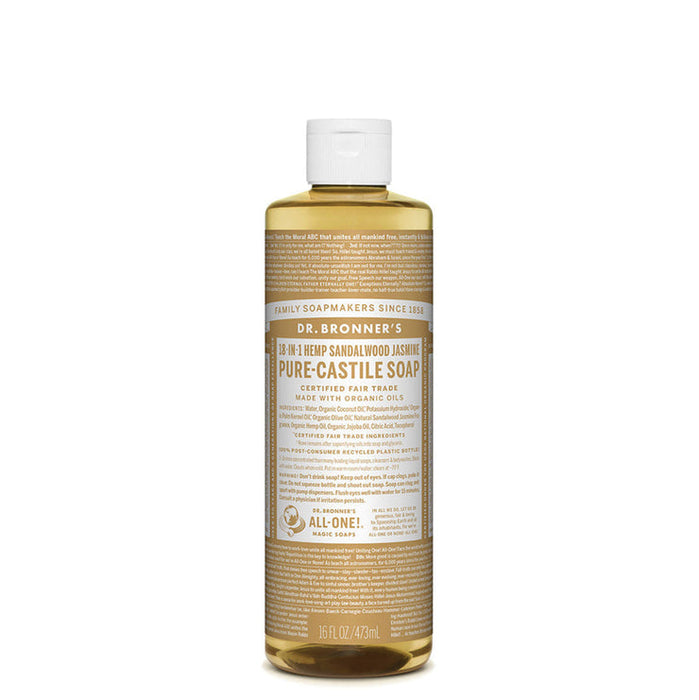 DR BRONNER'S Pure-Castile Sandalwood Jasmine Liquid Soap Hemp 18-in-1 473ml