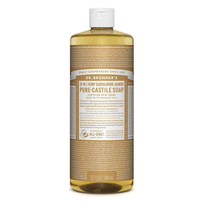 DR BRONNER'S Pure-Castile Sandalwood Jasmine Liquid Soap Hemp 18-in-1 946ml