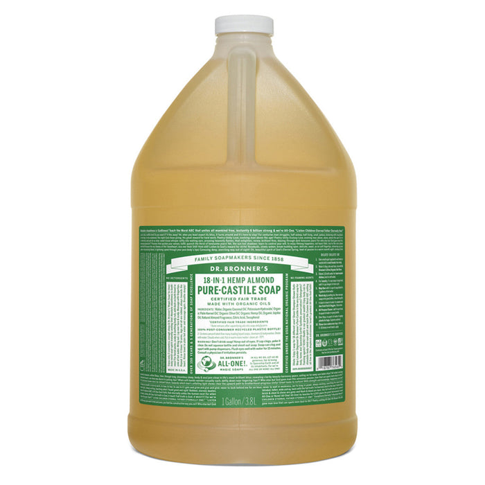 DR BRONNER'S Pure-Castile Almond Liquid Soap Hemp 18-in-1 3.78L