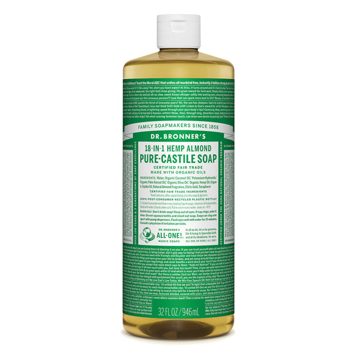 DR BRONNER'S Pure-Castile Almond Liquid Soap Hemp 18-in-1 946ml