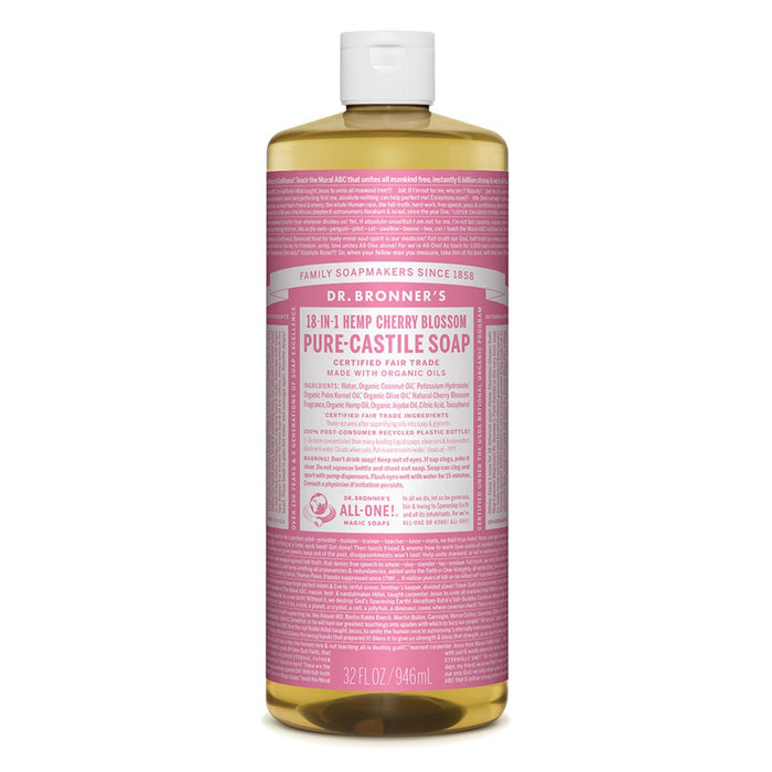 DR BRONNER'S Pure-Castile Cherry Blossom Liquid Soap Hemp 18-in-1 946ml