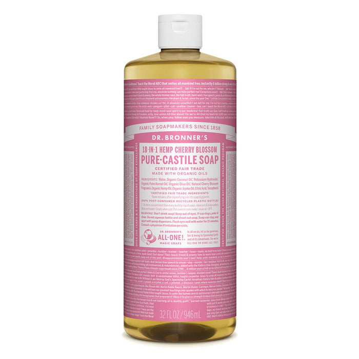 DR BRONNER'S Pure-Castile Cherry Blossom Liquid Soap Hemp 18-in-1 946ml
