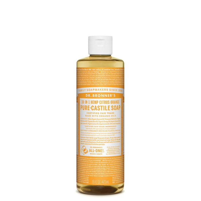 DR BRONNER'S Pure-Castile Citrus Liquid Soap Hemp 18-in-1 473ml