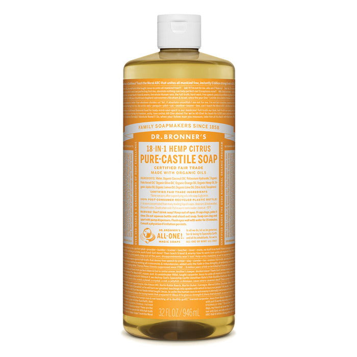 DR BRONNER'S Pure-Castile Citrus Liquid Soap Hemp 18-in-1 946ml