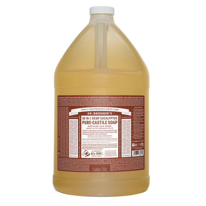 DR BRONNER'S Pure-Castile Eucalyptus Liquid Soap Hemp 18-in-1 3.78L