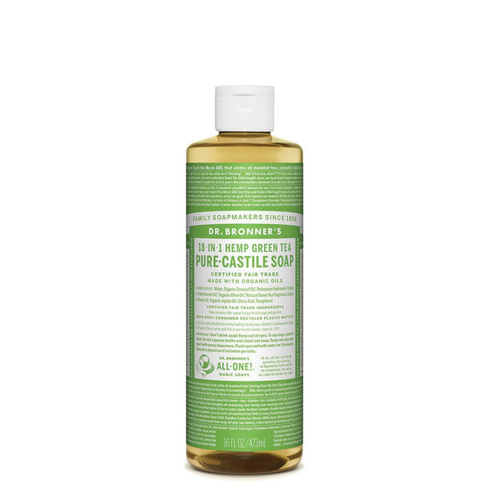 DR BRONNER'S Pure-Castile Green Tea Liquid Soap Hemp 18-in-1 473ml