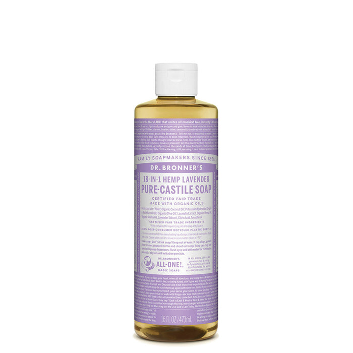 DR BRONNER'S Pure-Castile Lavender Liquid Soap Hemp 18-in-1 473ml