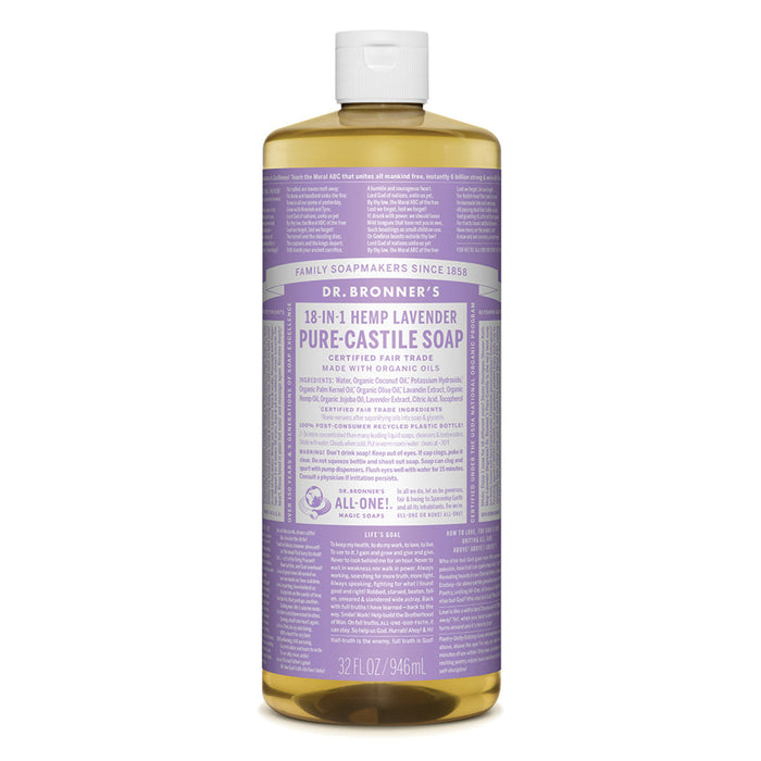 DR BRONNER'S Pure-Castile Lavender Liquid Soap Hemp 18-in-1 946ml