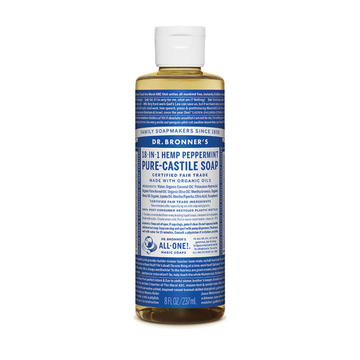 DR BRONNER'S Pure-Castile Peppermint Liquid Soap Hemp 18-in-1 237ml