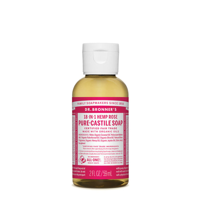 DR BRONNER'S Pure-Castile Rose Liquid Soap Hemp 18-in-1 59ml